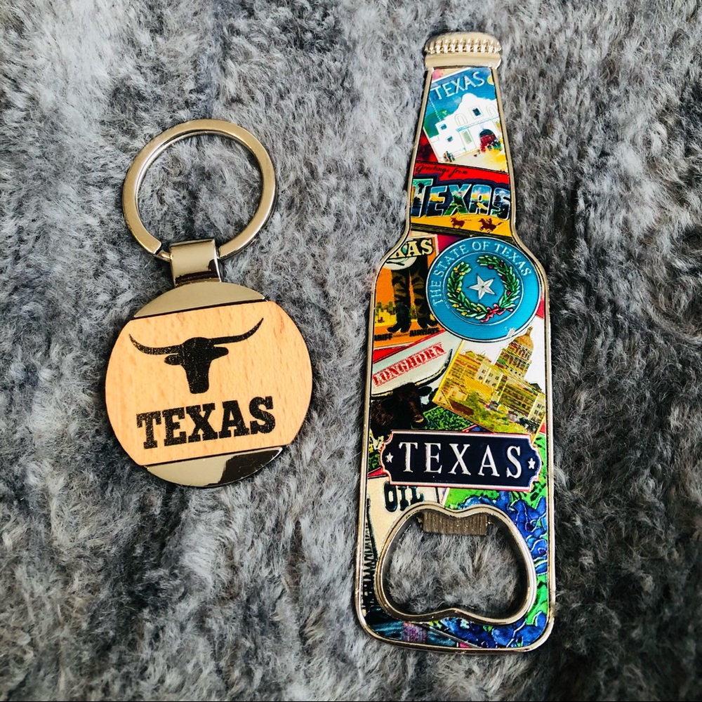 Texas magnet bottle opener and keychain